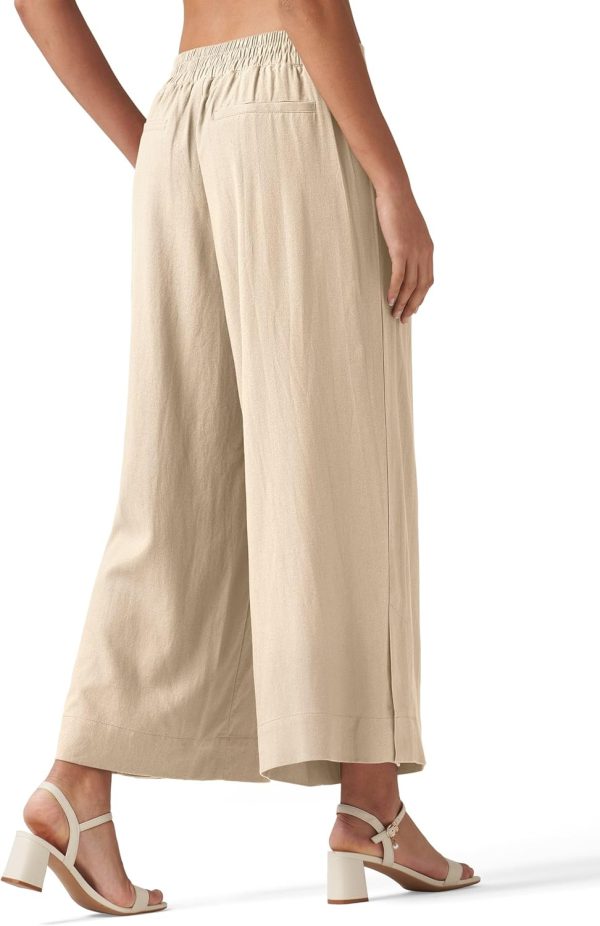 Willit Women's Linen Pants Wide Leg Casual Beach Summer Pants Palazzo Lounge Pants with Pockets - Image 3