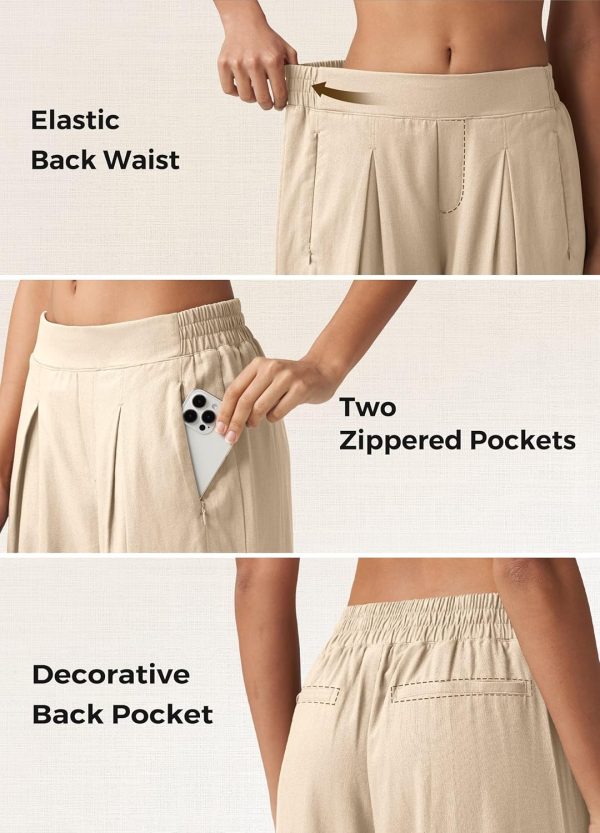 Willit Women's Linen Pants Wide Leg Casual Beach Summer Pants Palazzo Lounge Pants with Pockets - Image 5