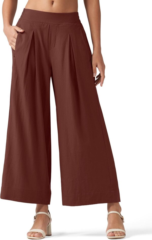 Willit Women's Linen Pants Wide Leg Casual Beach Summer Pants Palazzo Lounge Pants with Pockets - Image 13