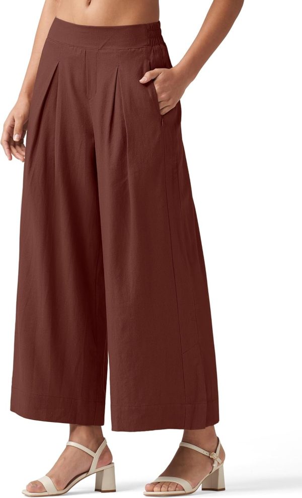 Willit Women's Linen Pants Wide Leg Casual Beach Summer Pants Palazzo Lounge Pants with Pockets - Image 14