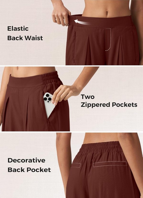 Willit Women's Linen Pants Wide Leg Casual Beach Summer Pants Palazzo Lounge Pants with Pockets - Image 17