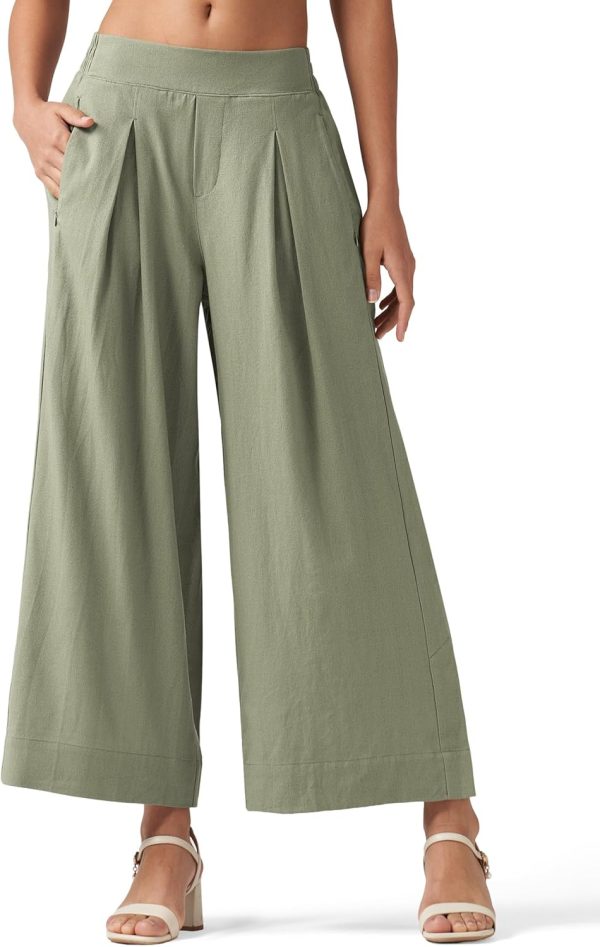Willit Women's Linen Pants Wide Leg Casual Beach Summer Pants Palazzo Lounge Pants with Pockets - Image 25