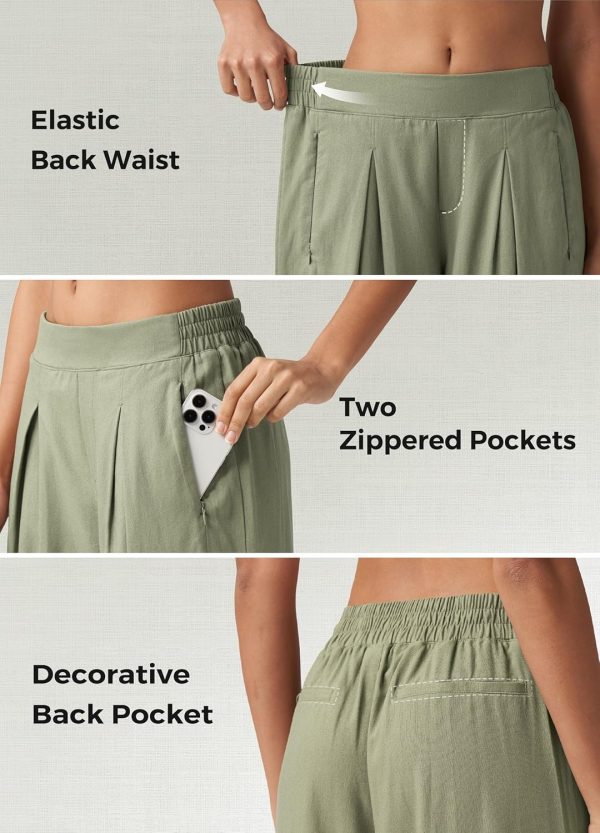Willit Women's Linen Pants Wide Leg Casual Beach Summer Pants Palazzo Lounge Pants with Pockets - Image 29