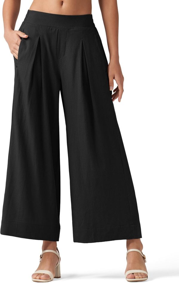 Willit Women's Linen Pants Wide Leg Casual Beach Summer Pants Palazzo Lounge Pants with Pockets - Image 31