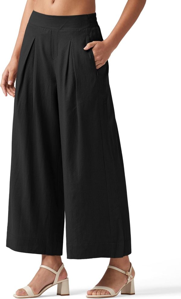 Willit Women's Linen Pants Wide Leg Casual Beach Summer Pants Palazzo Lounge Pants with Pockets - Image 32