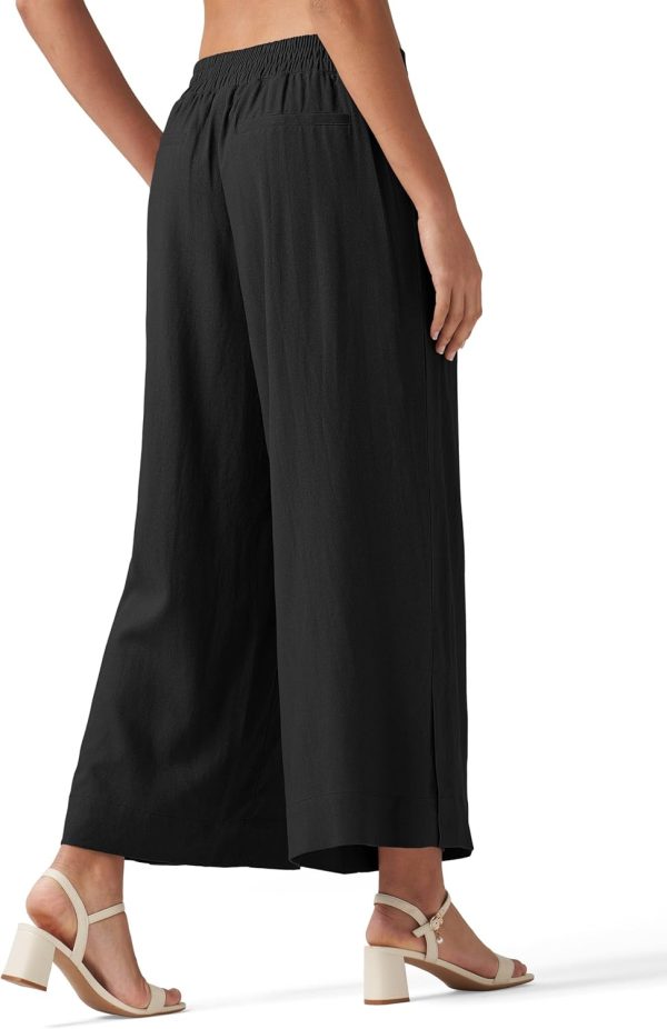 Willit Women's Linen Pants Wide Leg Casual Beach Summer Pants Palazzo Lounge Pants with Pockets - Image 33