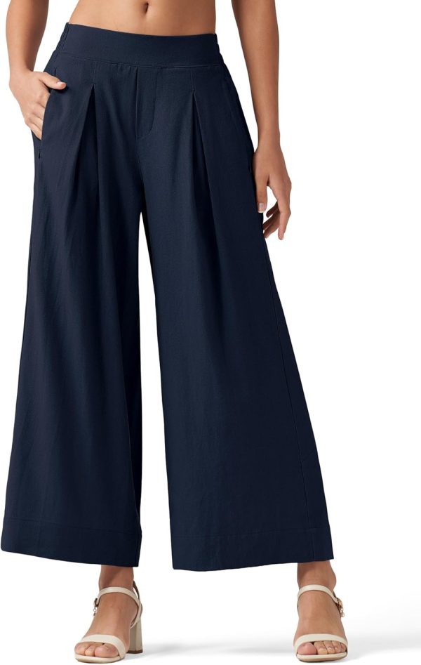Willit Women's Linen Pants Wide Leg Casual Beach Summer Pants Palazzo Lounge Pants with Pockets - Image 37