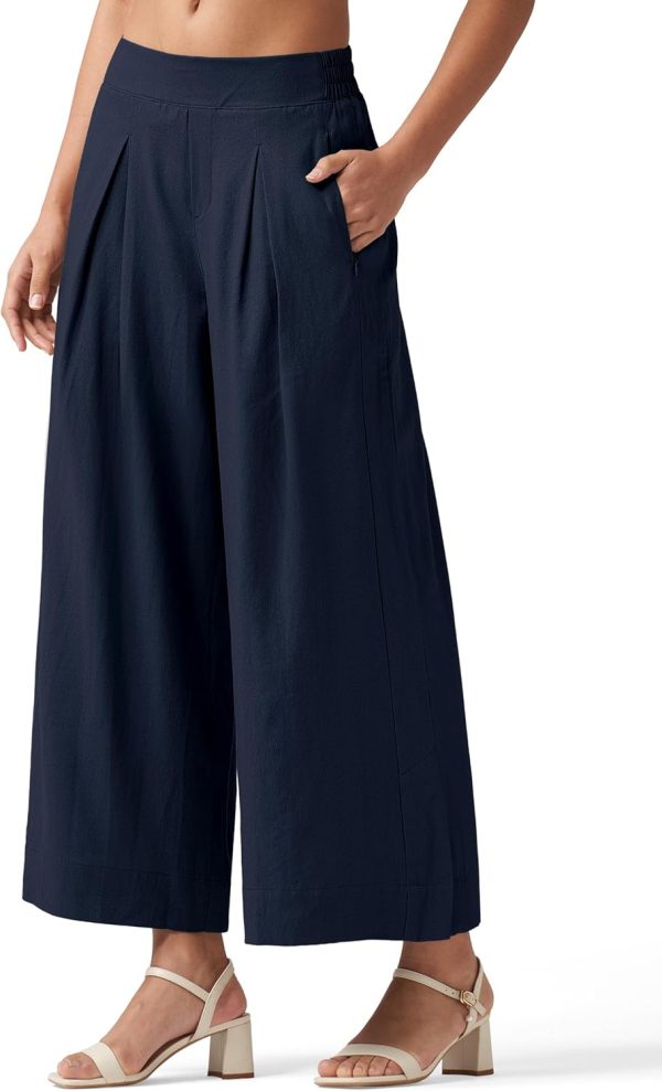 Willit Women's Linen Pants Wide Leg Casual Beach Summer Pants Palazzo Lounge Pants with Pockets - Image 38