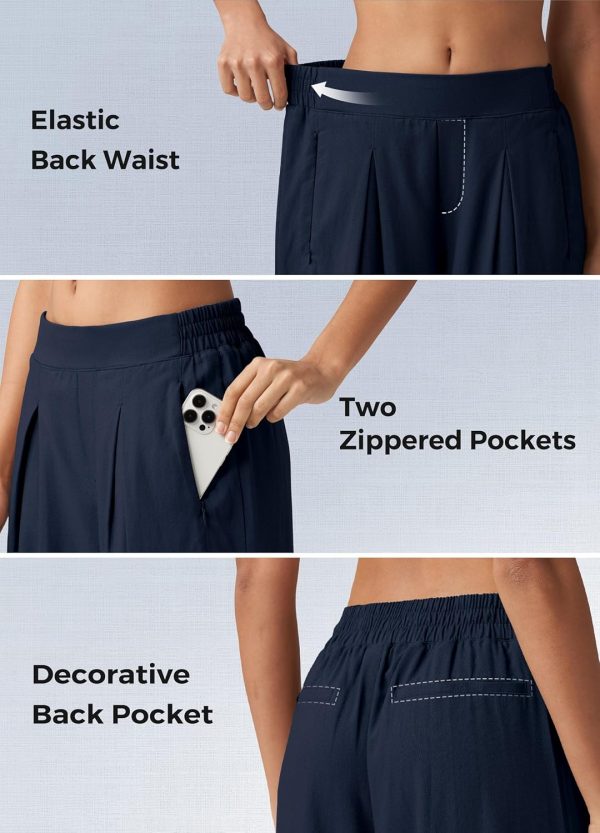 Willit Women's Linen Pants Wide Leg Casual Beach Summer Pants Palazzo Lounge Pants with Pockets - Image 41