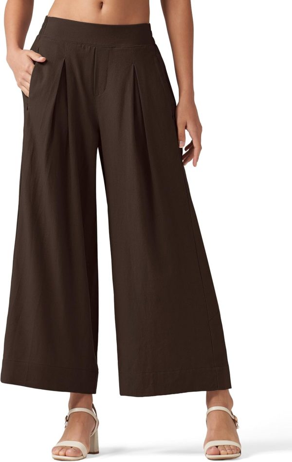 Willit Women's Linen Pants Wide Leg Casual Beach Summer Pants Palazzo Lounge Pants with Pockets - Image 43