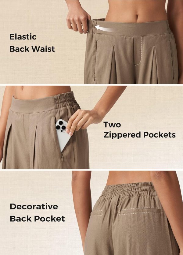 Willit Women's Linen Pants Wide Leg Casual Beach Summer Pants Palazzo Lounge Pants with Pockets - Image 53