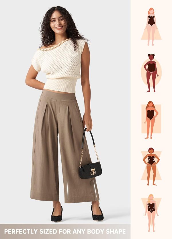 Willit Women's Linen Pants Wide Leg Casual Beach Summer Pants Palazzo Lounge Pants with Pockets - Image 54