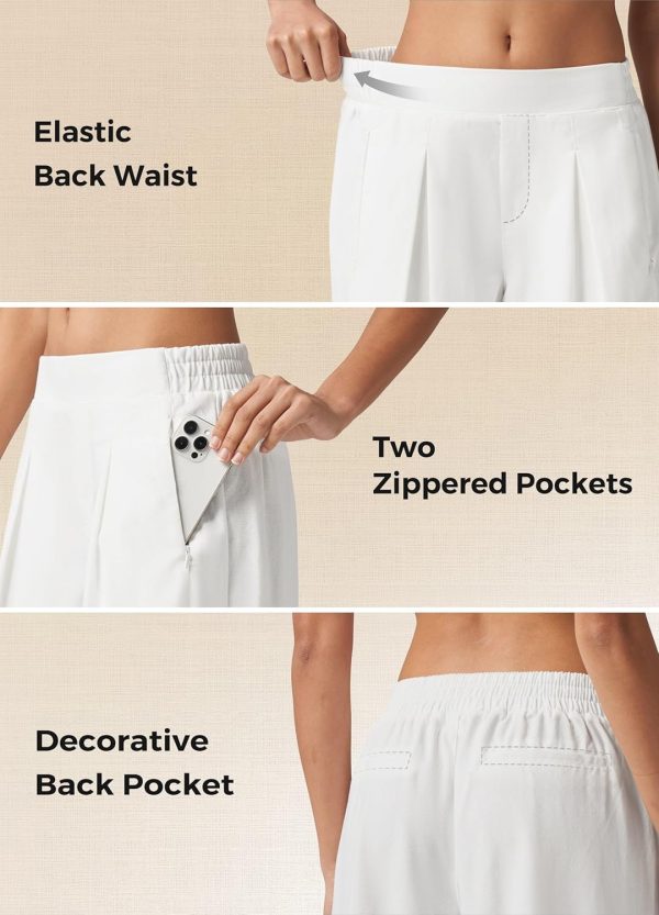 Willit Women's Linen Pants Wide Leg Casual Beach Summer Pants Palazzo Lounge Pants with Pockets - Image 59
