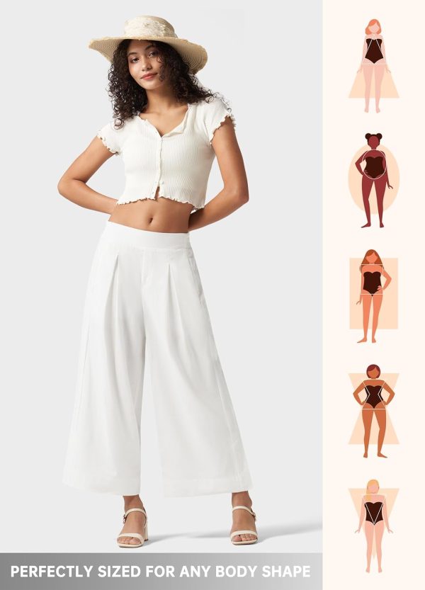 Willit Women's Linen Pants Wide Leg Casual Beach Summer Pants Palazzo Lounge Pants with Pockets - Image 60