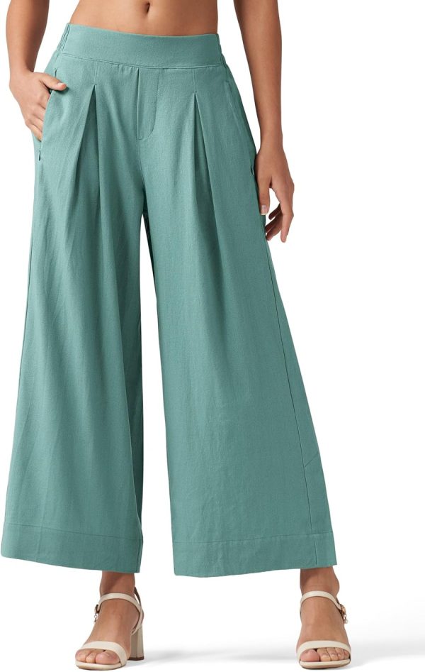 Willit Women's Linen Pants Wide Leg Casual Beach Summer Pants Palazzo Lounge Pants with Pockets - Image 61
