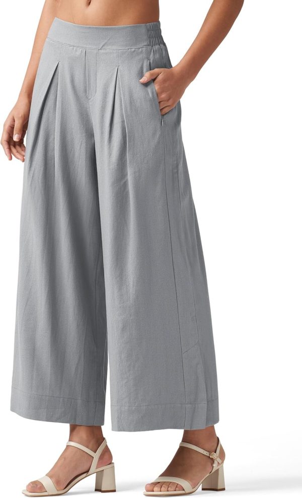 Willit Women's Linen Pants Wide Leg Casual Beach Summer Pants Palazzo Lounge Pants with Pockets - Image 68
