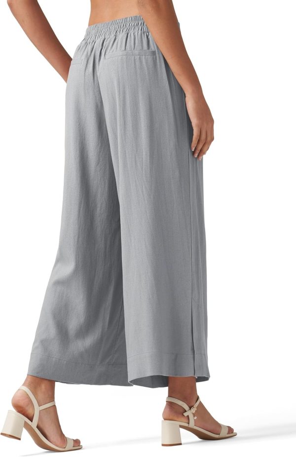 Willit Women's Linen Pants Wide Leg Casual Beach Summer Pants Palazzo Lounge Pants with Pockets - Image 69