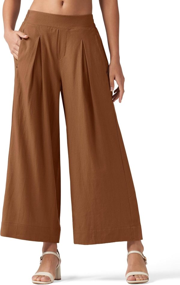 Willit Women's Linen Pants Wide Leg Casual Beach Summer Pants Palazzo Lounge Pants with Pockets - Image 73