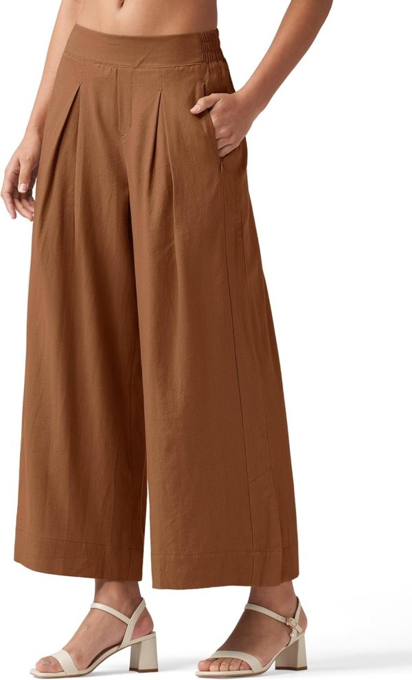 Willit Women's Linen Pants Wide Leg Casual Beach Summer Pants Palazzo Lounge Pants with Pockets - Image 74