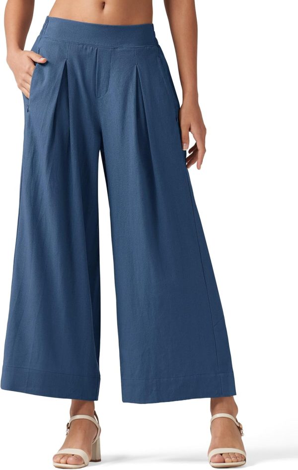 Willit Women's Linen Pants Wide Leg Casual Beach Summer Pants Palazzo Lounge Pants with Pockets - Image 79