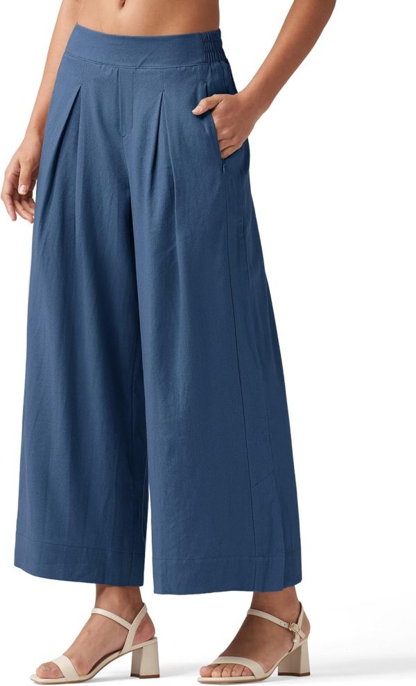 Willit Women's Linen Pants Wide Leg Casual Beach Summer Pants Palazzo Lounge Pants with Pockets - Image 80