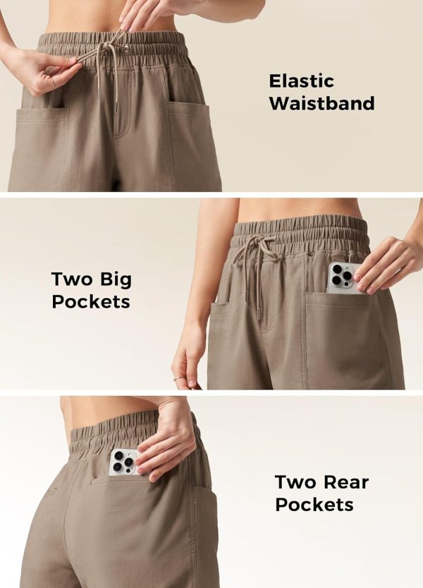 Willit Women's Linen Shorts Casual Summer Shorts High Waisted Comfy Pull On Shorts with Pockets 4" - Image 6