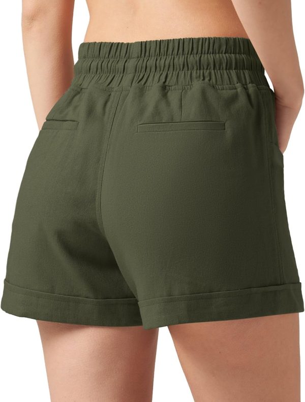 Willit Women's Linen Shorts Casual Summer Shorts High Waisted Comfy Pull On Shorts with Pockets 4" - Image 16
