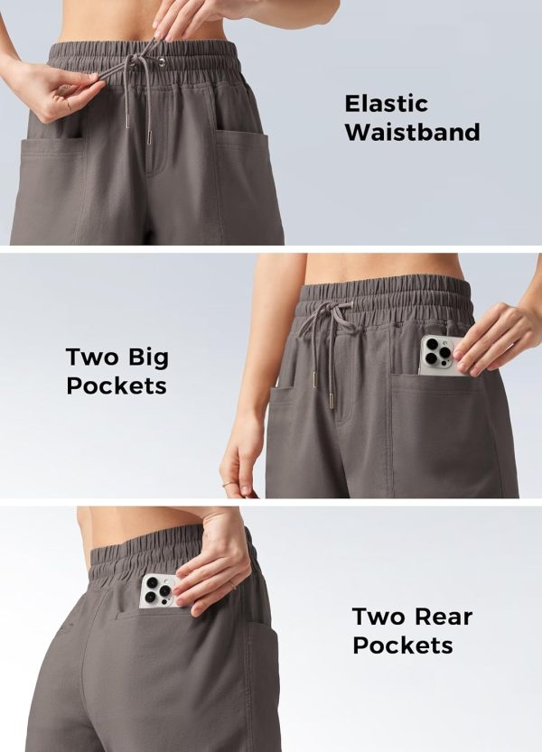Willit Women's Linen Shorts Casual Summer Shorts High Waisted Comfy Pull On Shorts with Pockets 4" - Image 24