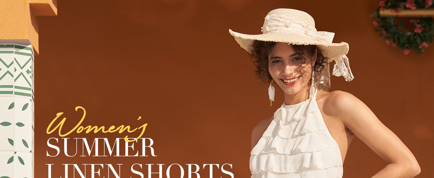 womens linen shorts