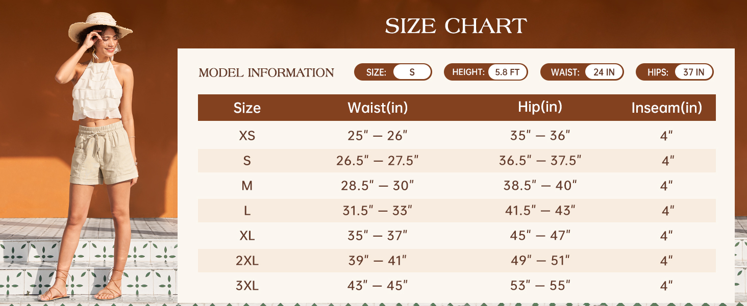 womens linen shorts