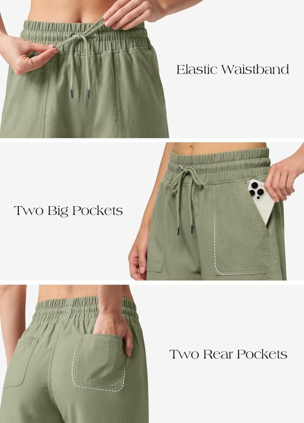 Willit Women's Linen Shorts Casual Bermuda Long Linen Shorts High Waisted Comfy Summer with Pockets 5" 10" - Image 6