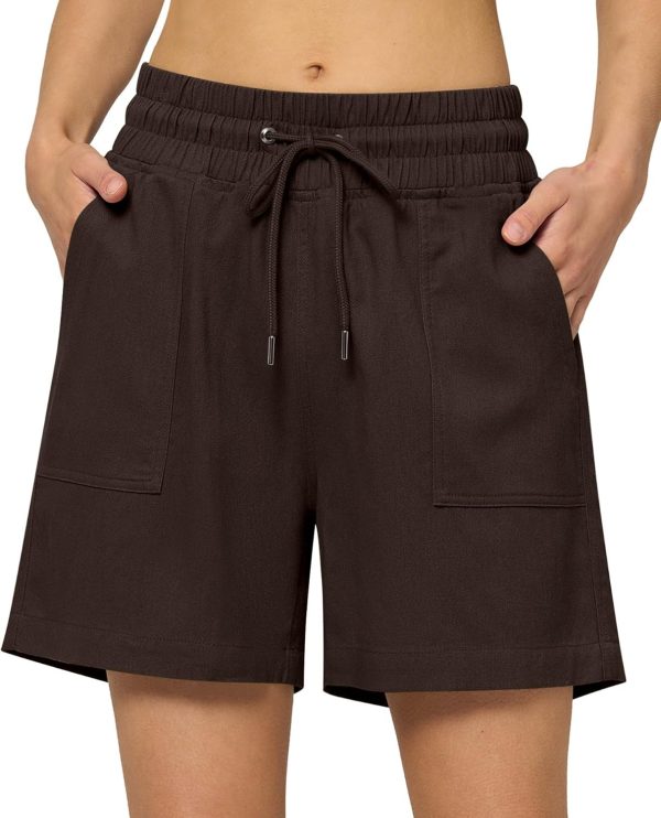 Willit Women's Linen Shorts Casual Bermuda Long Linen Shorts High Waisted Comfy Summer with Pockets 5" 10" - Image 14