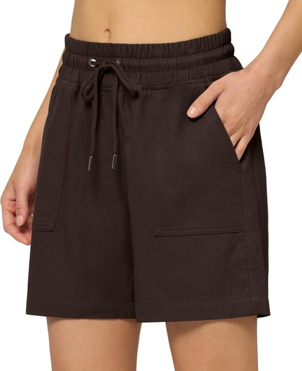 Willit Women's Linen Shorts Casual Bermuda Long Linen Shorts High Waisted Comfy Summer with Pockets 5" 10" - Image 15