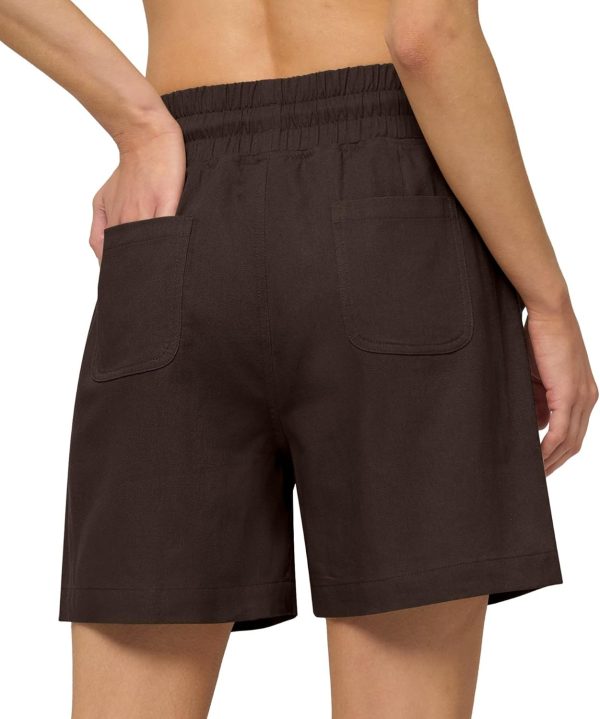 Willit Women's Linen Shorts Casual Bermuda Long Linen Shorts High Waisted Comfy Summer with Pockets 5" 10" - Image 16