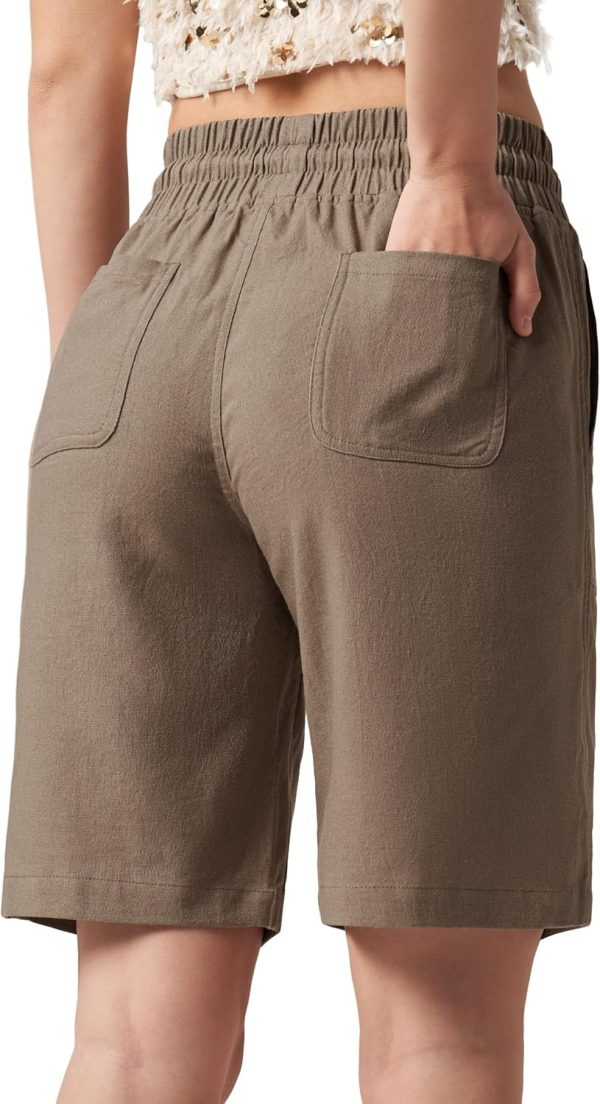 Willit Women's Linen Shorts Casual Bermuda Long Linen Shorts High Waisted Comfy Summer with Pockets 5" 10" - Image 22