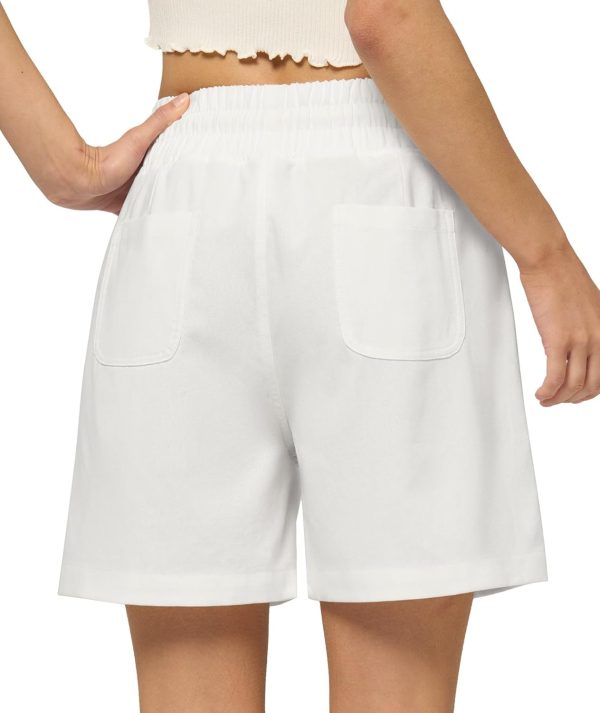 Willit Women's Linen Shorts Casual Bermuda Long Linen Shorts High Waisted Comfy Summer with Pockets 5" 10" - Image 34