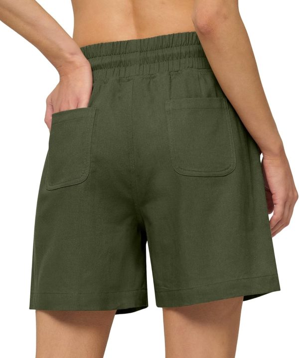 Willit Women's Linen Shorts Casual Bermuda Long Linen Shorts High Waisted Comfy Summer with Pockets 5" 10" - Image 45
