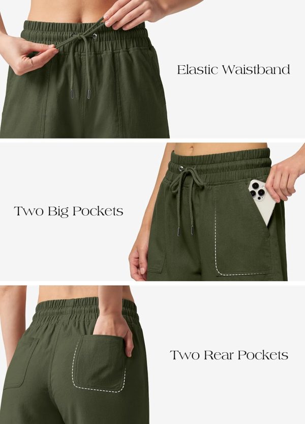 Willit Women's Linen Shorts Casual Bermuda Long Linen Shorts High Waisted Comfy Summer with Pockets 5" 10" - Image 47
