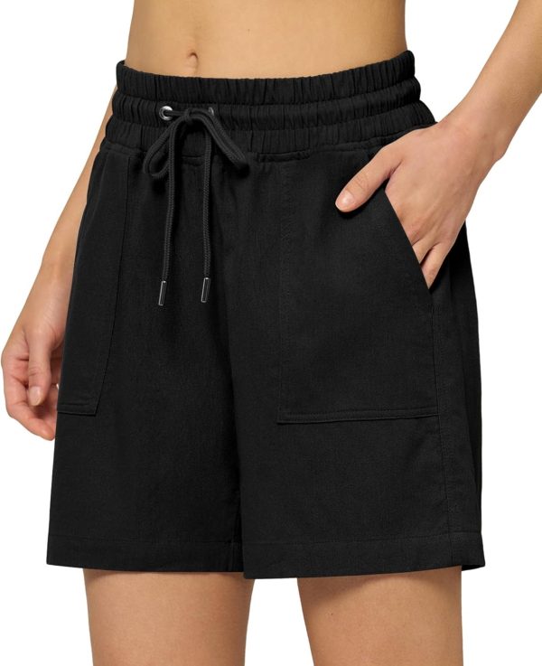 Willit Women's Linen Shorts Casual Bermuda Long Linen Shorts High Waisted Comfy Summer with Pockets 5" 10" - Image 50