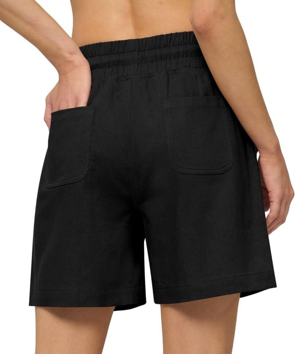 Willit Women's Linen Shorts Casual Bermuda Long Linen Shorts High Waisted Comfy Summer with Pockets 5" 10" - Image 51