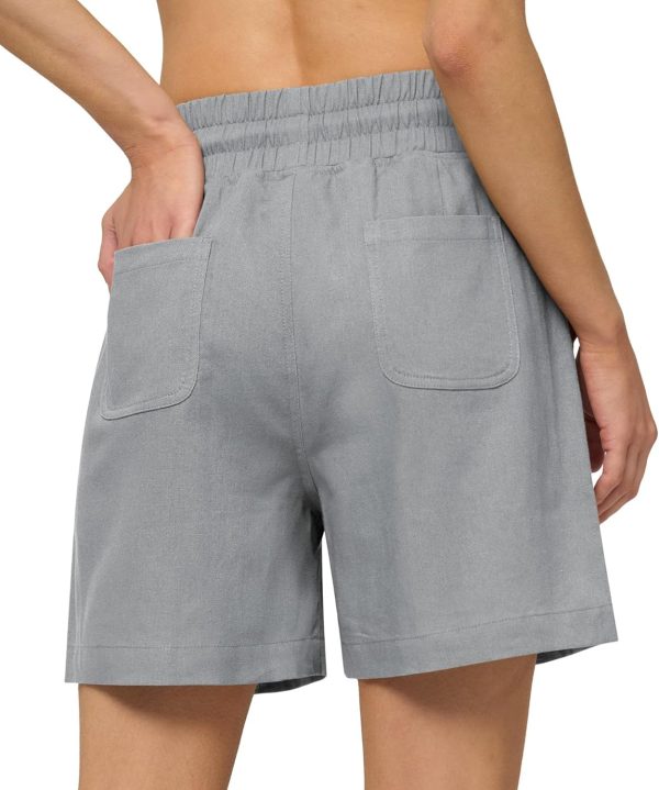 Willit Women's Linen Shorts Casual Bermuda Long Linen Shorts High Waisted Comfy Summer with Pockets 5" 10" - Image 62