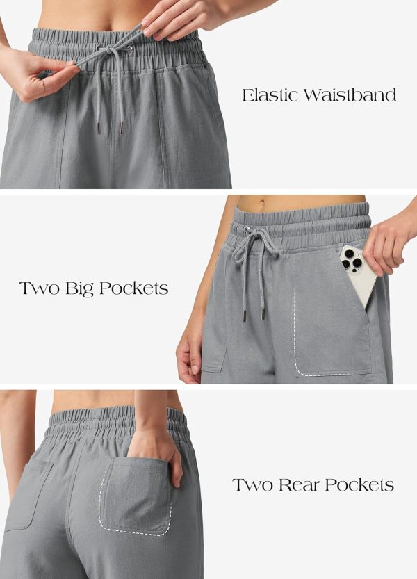 Willit Women's Linen Shorts Casual Bermuda Long Linen Shorts High Waisted Comfy Summer with Pockets 5" 10" - Image 64