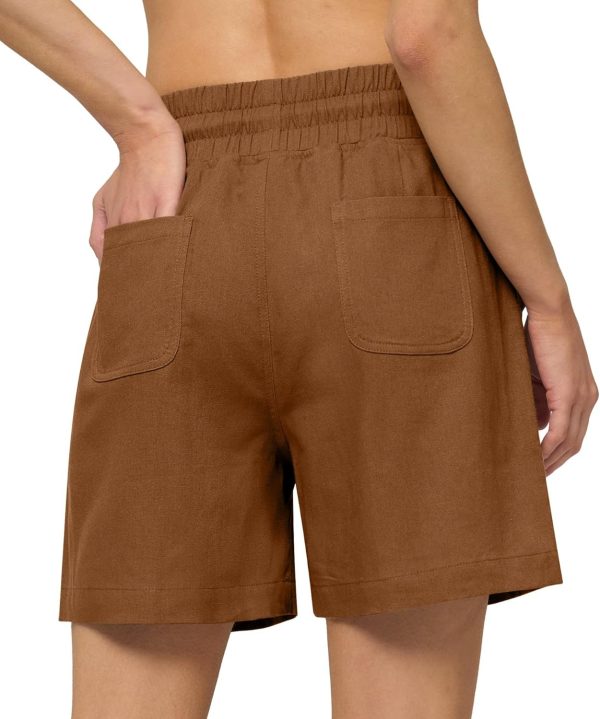 Willit Women's Linen Shorts Casual Bermuda Long Linen Shorts High Waisted Comfy Summer with Pockets 5" 10" - Image 68