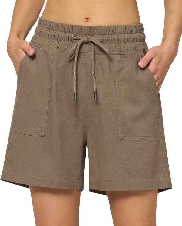 Willit Women's Linen Shorts Casual Bermuda Long Linen Shorts High Waisted Comfy Summer with Pockets 5" 10" - Image 72