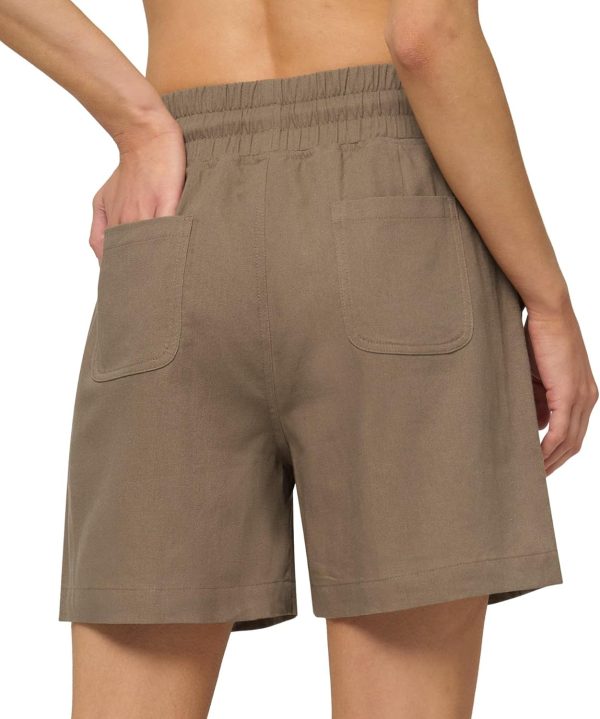 Willit Women's Linen Shorts Casual Bermuda Long Linen Shorts High Waisted Comfy Summer with Pockets 5" 10" - Image 74