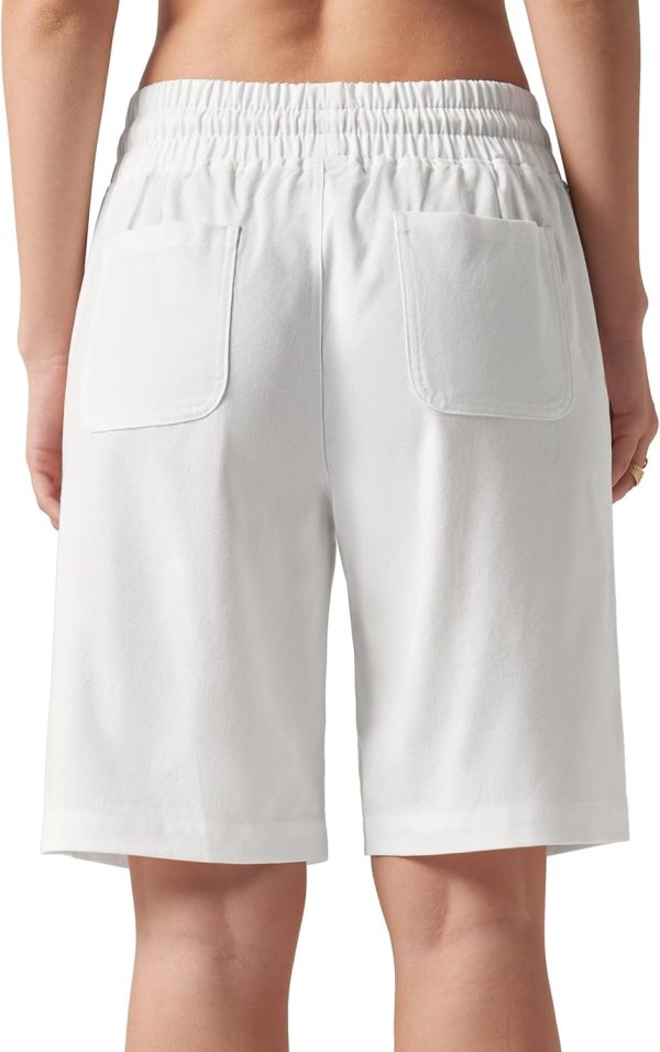 Willit Women's Linen Shorts Casual Bermuda Long Linen Shorts High Waisted Comfy Summer with Pockets 5" 10" - Image 105