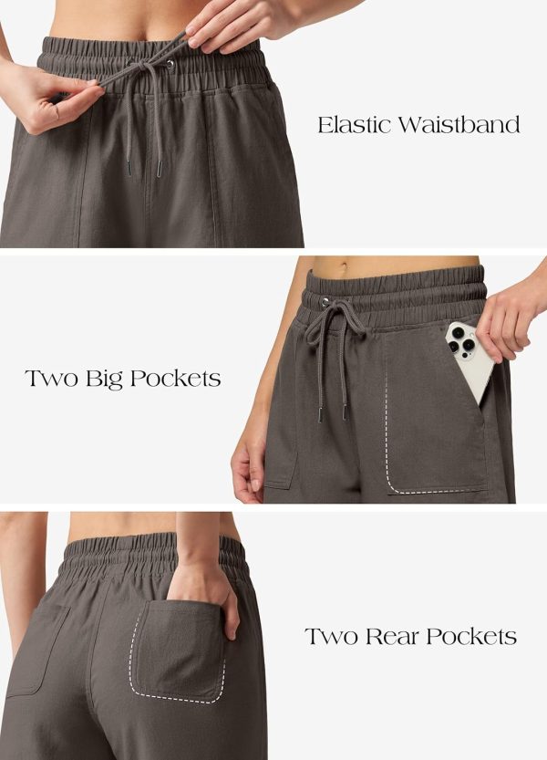 Willit Women's Linen Shorts Casual Bermuda Long Linen Shorts High Waisted Comfy Summer with Pockets 5" 10" - Image 111