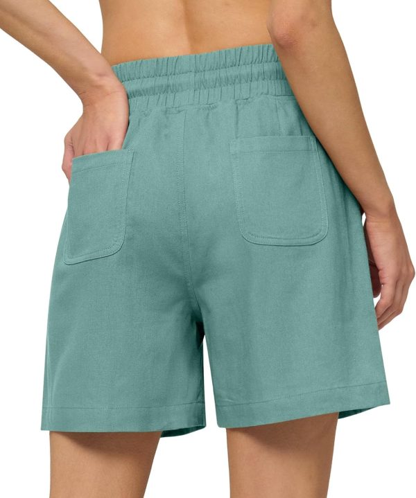 Willit Women's Linen Shorts Casual Bermuda Long Linen Shorts High Waisted Comfy Summer with Pockets 5" 10" - Image 120