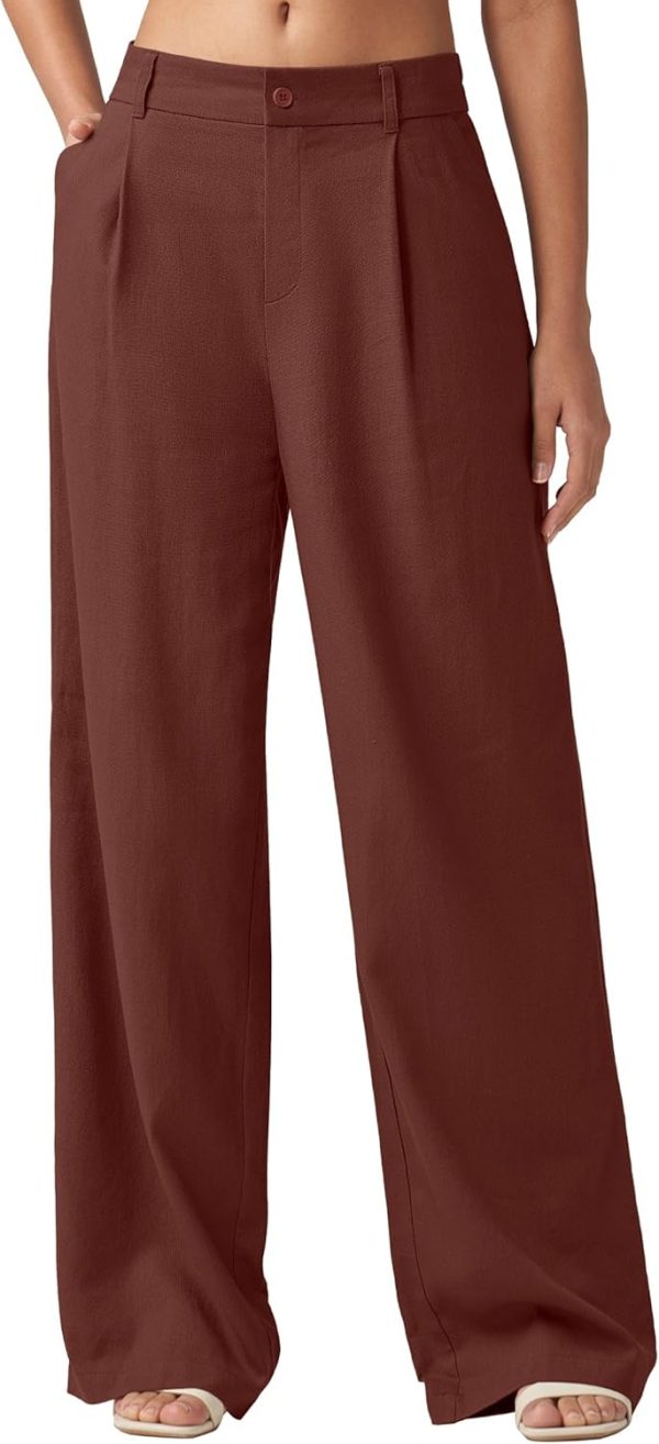 Willit Women's Linen Pants Wide Leg Work Dress Pants Casual Slacks Business Pants with Pockets 29" 31" - Image 2