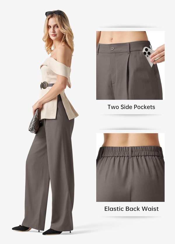 Willit Women's Linen Pants Wide Leg Work Dress Pants Casual Slacks Business Pants with Pockets 29" 31" - Image 30